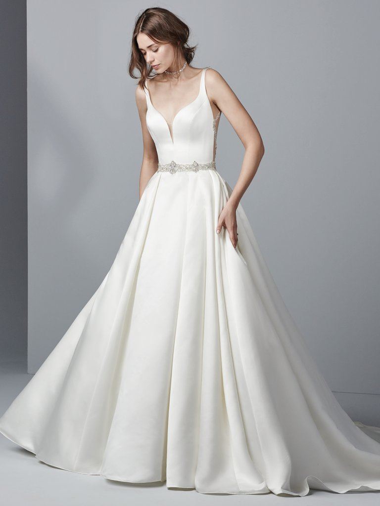 structured satin wedding dress